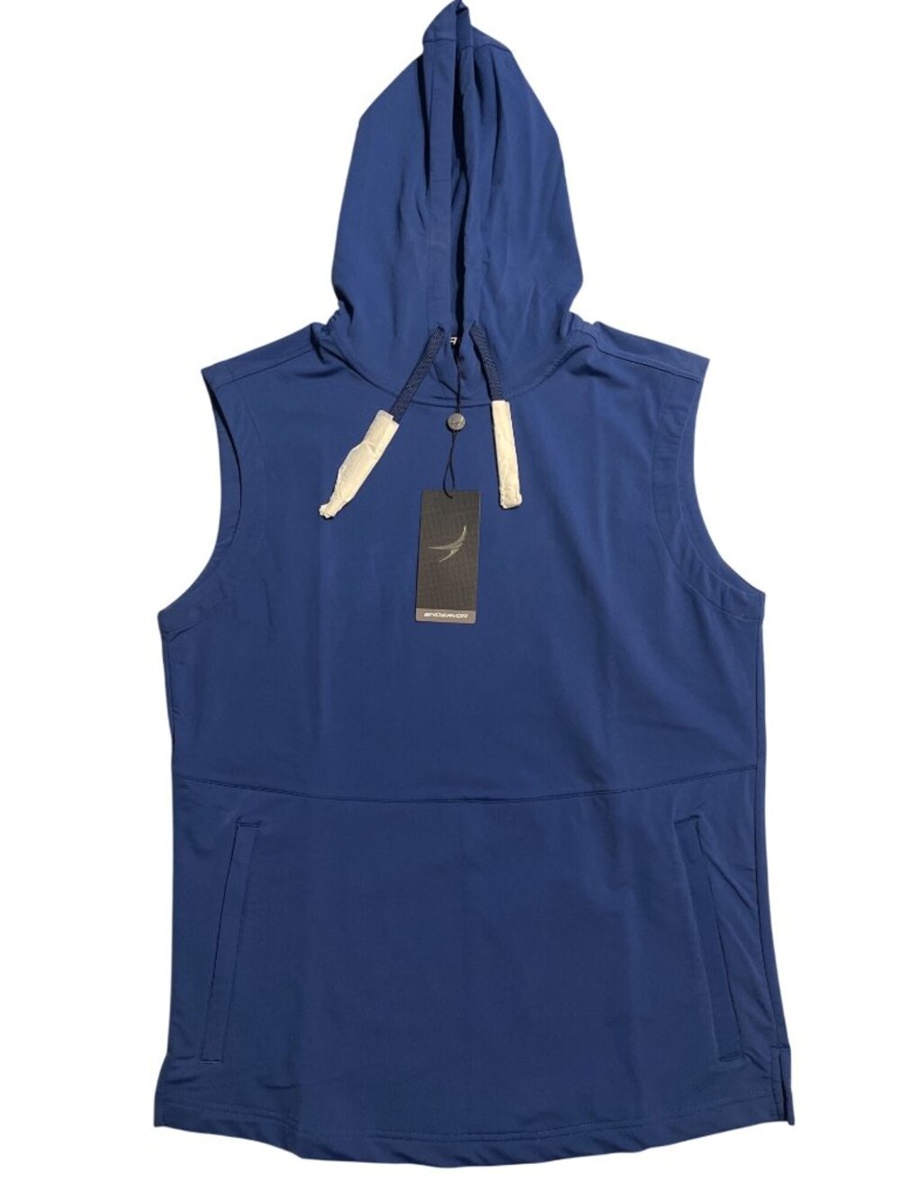 Endeavor Mens Muscle Hoodie True Blue Sleeveless Lightweight Stretchy Activewear